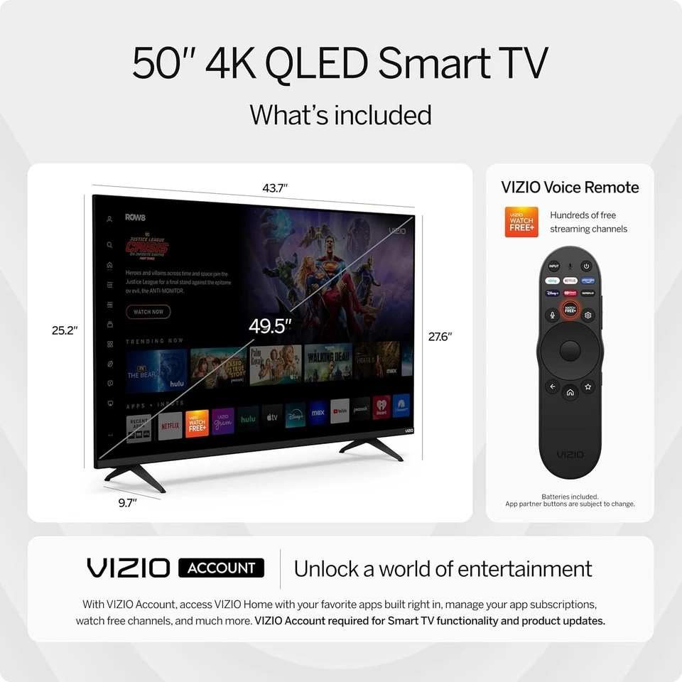 Smart TV Vizio VQD50M Clase Quantum 50 pulgadas 4K QLED UHD HDR - Modelo 2025 Foto 2 de 4