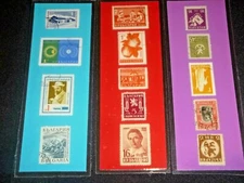 3 BOOKMARKS ~ BULGARIA  Laminated Real Postage Stamps OLD STAMPS!