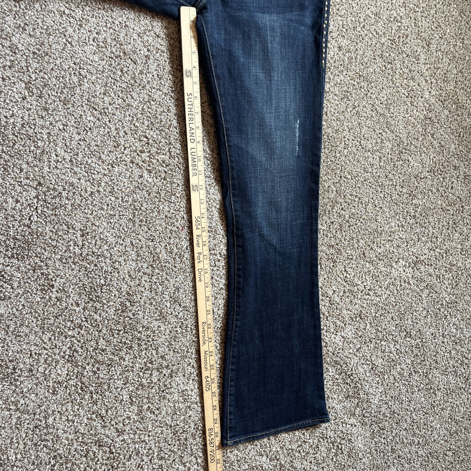 Rock Republic Kasandra Jeans Women's Size 16 Metal Studs Flap Pockets 34 X 31 - View 9