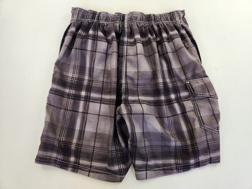 Paradise Collection Mens L Plaid Swim Short Trunks Boardshorts Gray Pockets - Picture 7 of 8