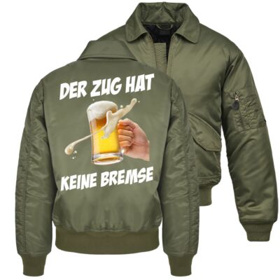 CWU Bomberjacke mit Kragen Der Zug hat keine Bremse saufen bier alkohol könig 
