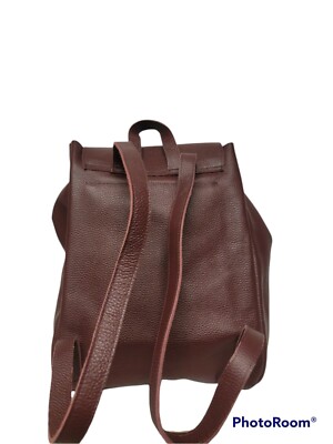 Palo Rosa Genuine Pebble Leather Black Tassel Backpack Palo Rosa Genuine Pebbled Leather Red Wine Drawstring  main image 2