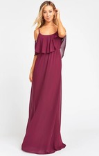 Show Me Your MuMu Caitlin Ruffle Maxi in Maroon Size XS