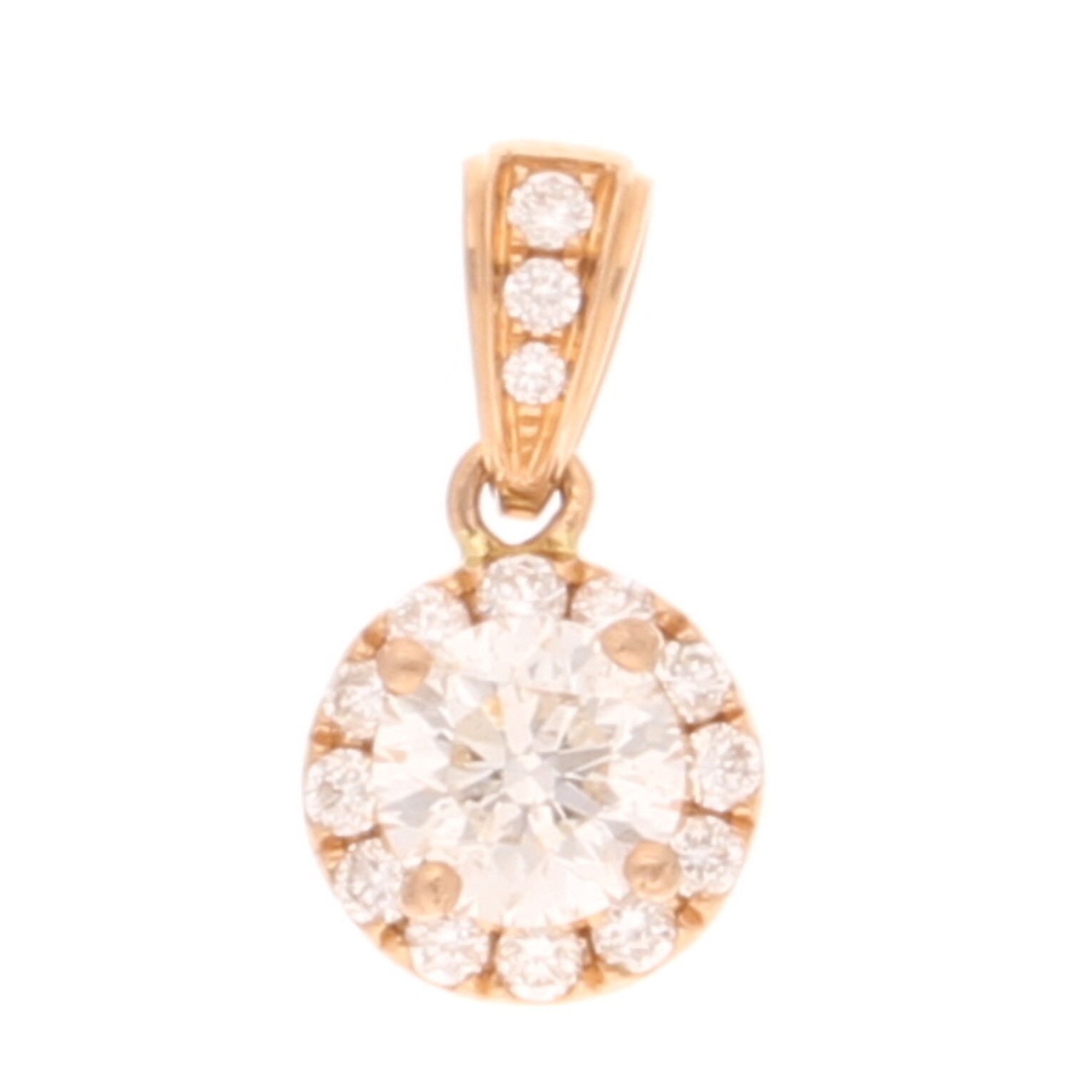 18Carat Rose Gold 0.50ct Diamond Cluster Pendant (7mm Diameter)