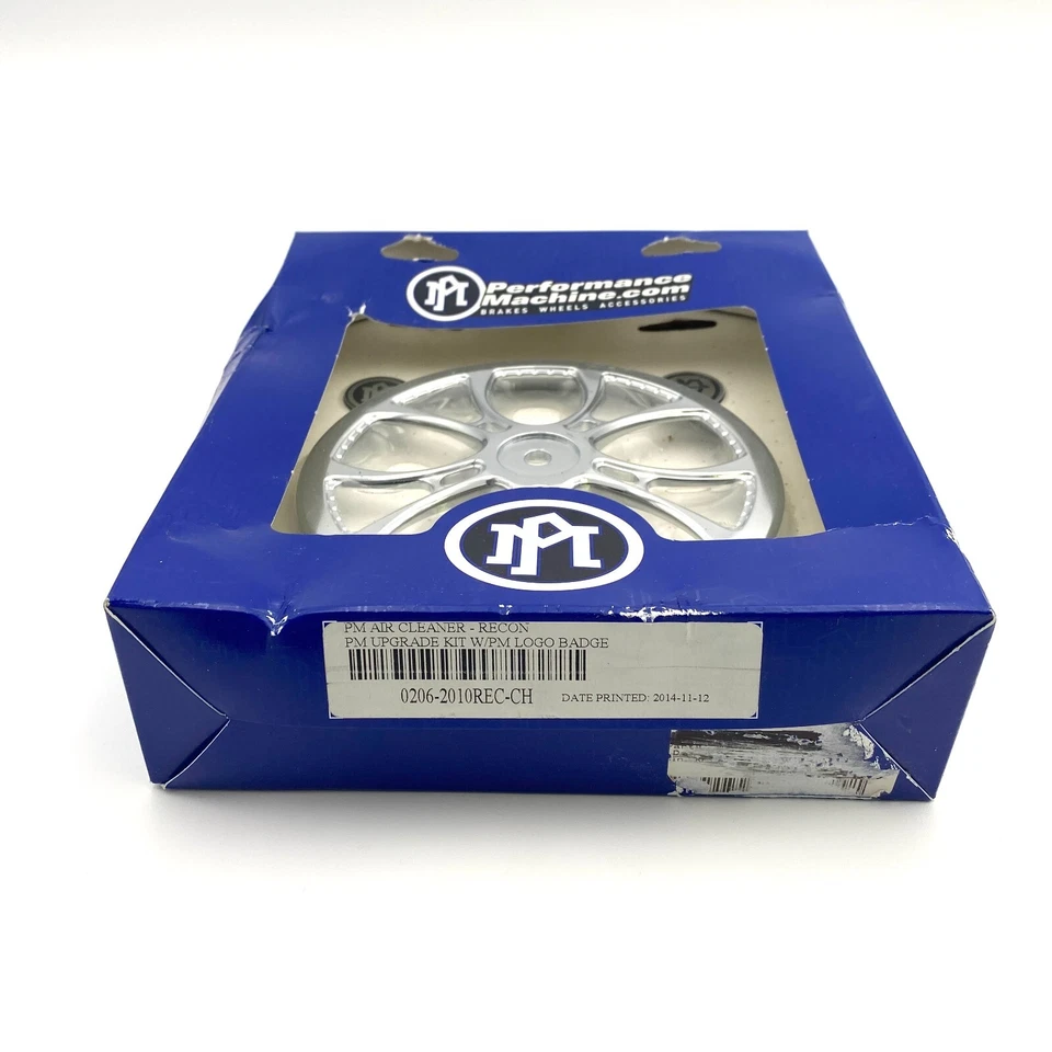 NOS Performance Machine Recon Chrome Air Cleaner Faceplate & Medallion Harley - Image 2 of 4