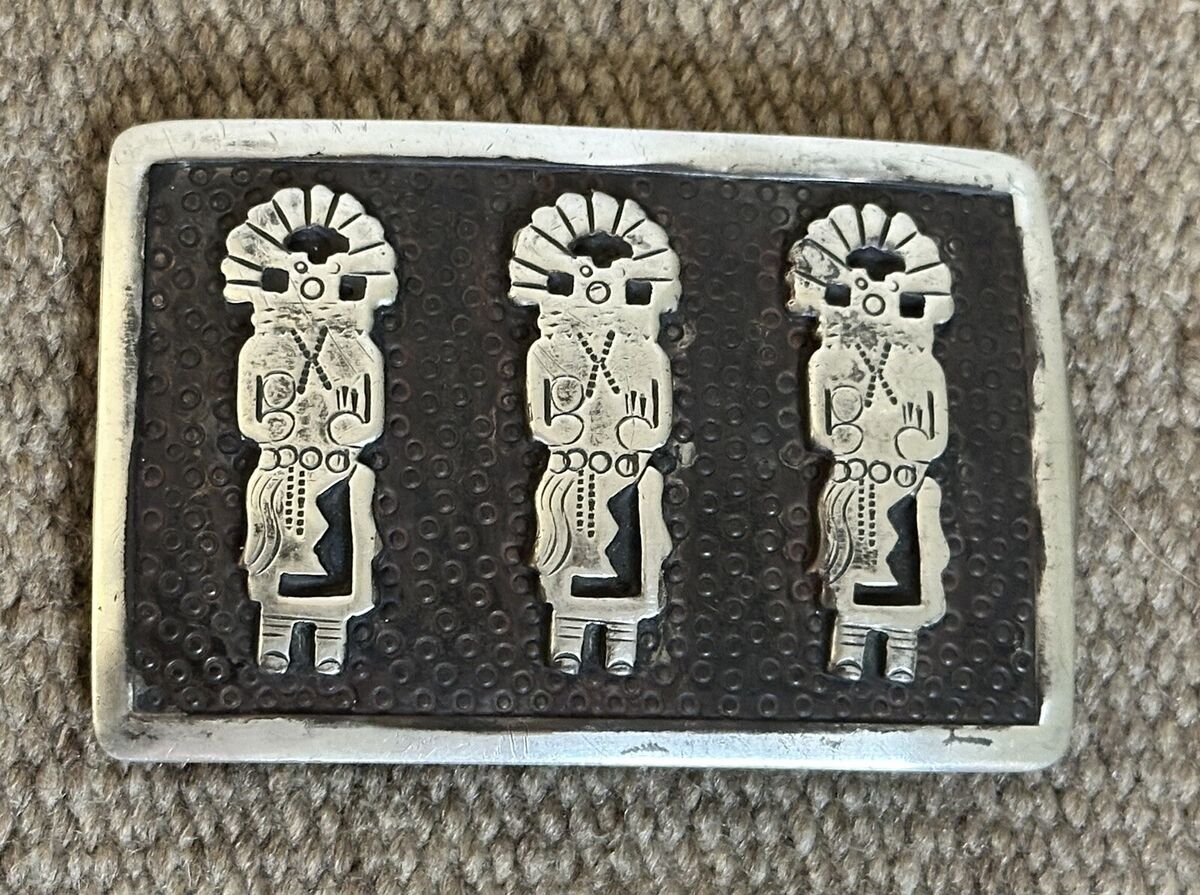 Huge And Completely Handmade 'Real Kachina Doll' Sterling Native American Jewelry Silver Earrings Huge And Completely Handmade 'Real Kachina Doll' Sterling Native American Jewelry Silver Earrings