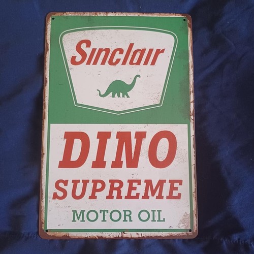 8"X12" Metal Sign Man Cave Wall Art Garage Bar Oil Gas Station DINO Supreme Oil