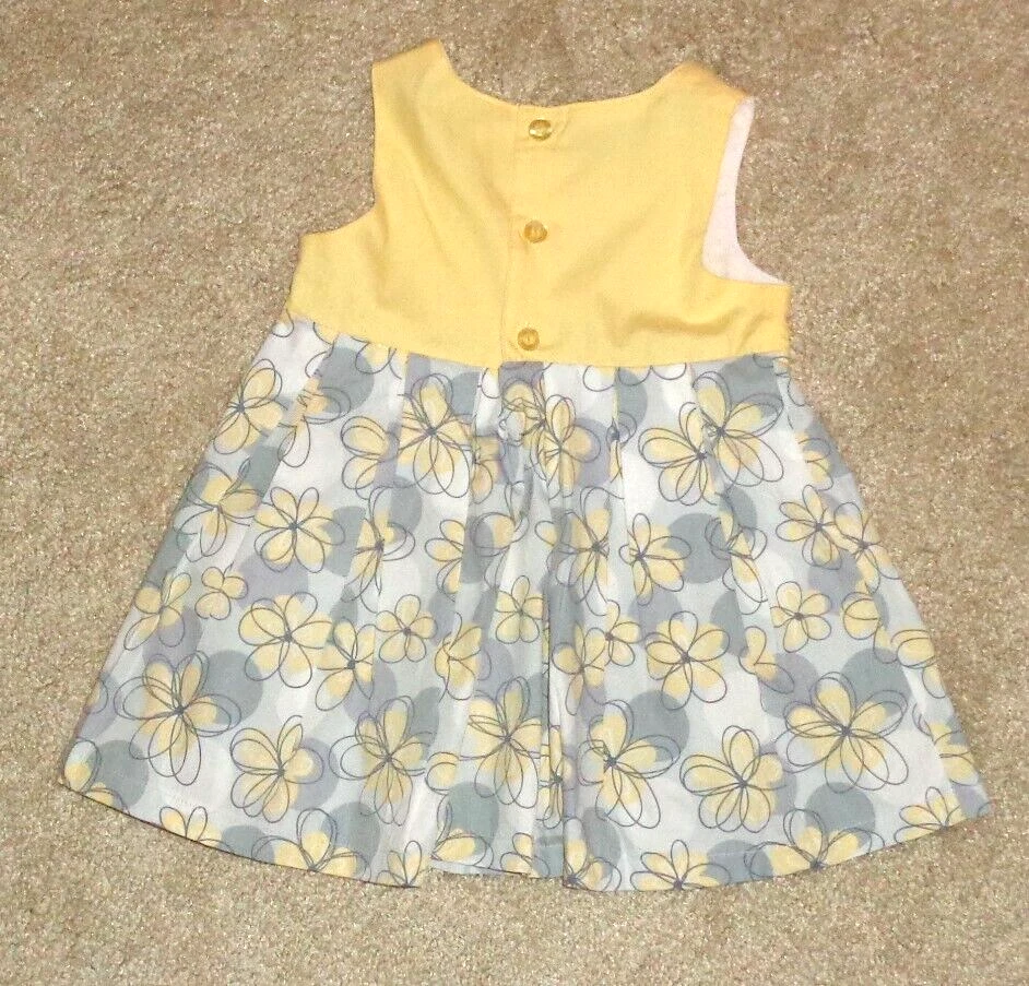 Vestido Calvin Klein Bebé Niñas Amarillo Gris Floral Talla 12 Meses  Foto 3 de 3