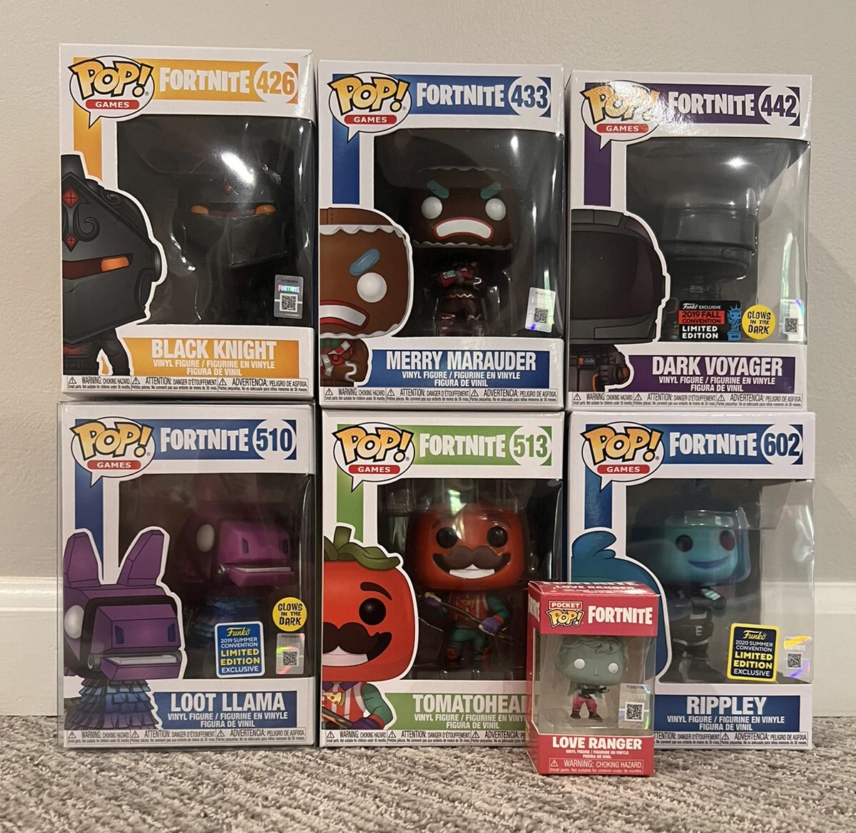 Fortnite Funko Pop! Lot - 6 Figures - Exclusives - Glow In The Dark -  NYCC/SDCC