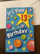 Birthday 13 Years Old Happy 13th Birthday Year 5”x7.75” Stockwell Greeting Card