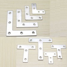 Stainless Steel L T Shaped Right Angle Corner Brace Joint Bracket Flat Connector