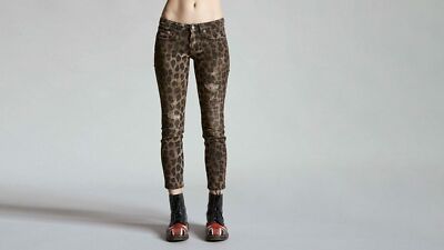 R13 Kate Skinny 267548 Women's Leopard Skinny Pants Size 25