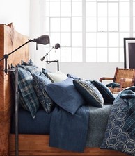 RALPH LAUREN ARTISAN LOFT QUEEN DUVET COVER FLAT SHEET 8pc. SET KING SHAMS CASES