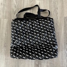 Karl Lagerfeld Black/White K/Studio Logo-Print Shopper Tote Bag - 16" x 17"