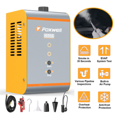 FOXWELL SD201 Car EVAP Smoke Machine Fuel Oil Pipe Leak Detector Diagnostic Tool