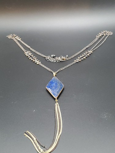 Nakamol Halskette mit Anhänger blauer Lapislazuli mit Tasse. Doppelstrang. 29 zoll - Bild 6 von 11