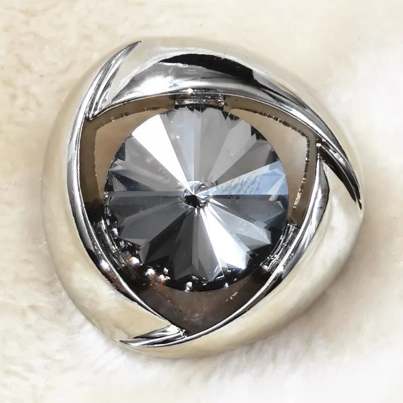 6X Rhinestone Buttons with Metal Loop Glass Crystal Sewing for Costume Decor DIY - Image 2 of 4