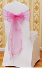 50 organza Stuhlschleifen Stuhlbänder Schleifen Pink