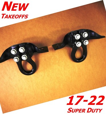 #ad #ad 17 25 Super Duty Front Bumper Tow Hooks HC3C17B804AB BLACK Tow Hook OEM $86.89