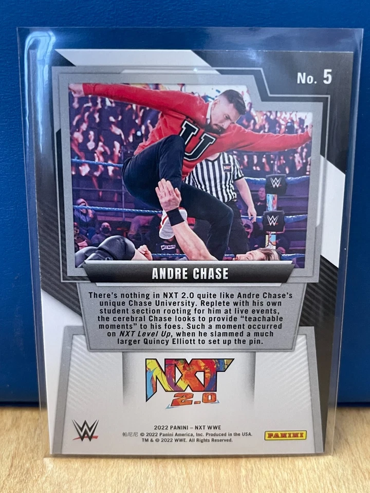 Andre Chase 2022 Panini NXT 2.0 WWE #5 WRESTLING Card Rookie - Image 2 of 2