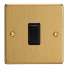 Varilight Essential Brushed Brass Effect Range - Black Inserts & Switches