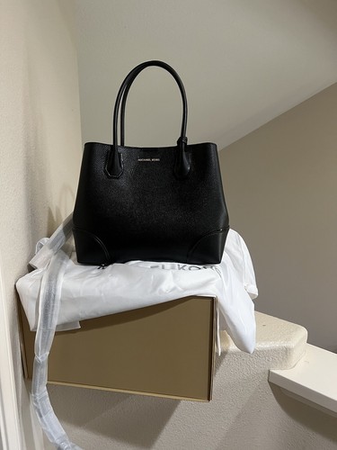 MICHAEL KORS MERCER GALLERY SCHWARZ KIESEL LEDER MITTIG REISSVERSCHLUSS BEUTELTASCHE Schulter TASCHE - Bild 2 von 18