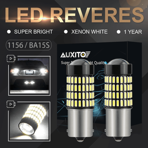 Super White 1156 BA15S 7506 Car Rear Reverse Backup Parking LED Bulbs High Power - Picture 8 of 12