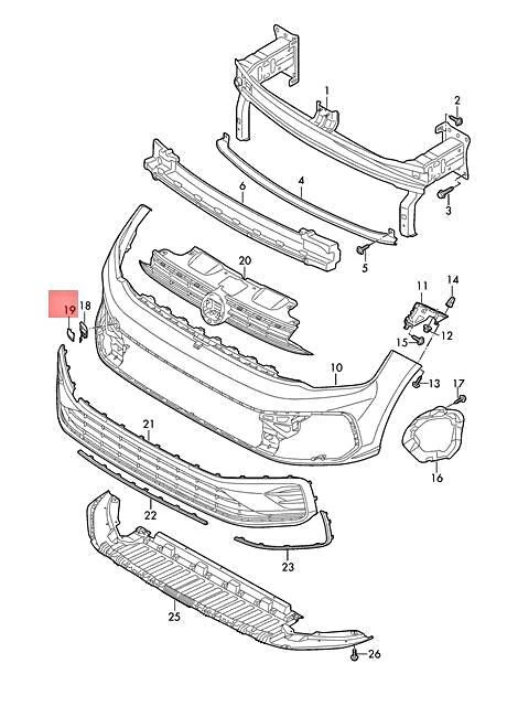 Genuine VW Virtus D22 cover for towing eye Right Front  