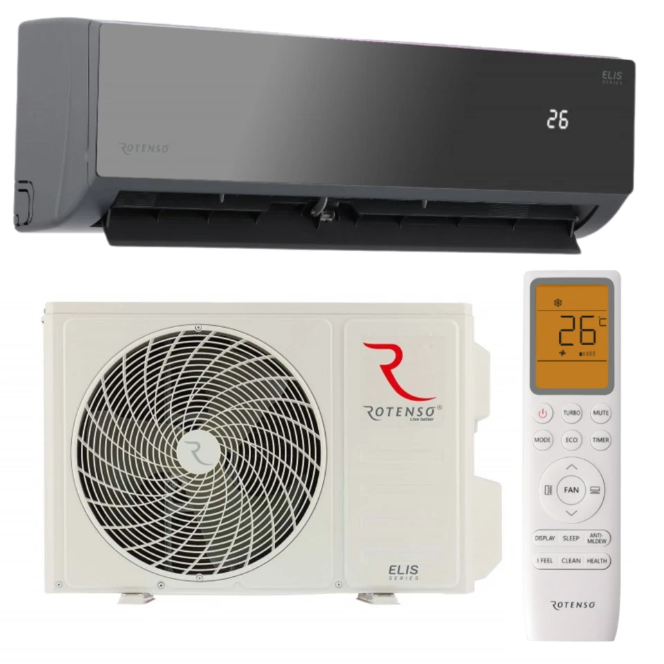 Rotenso Elis Black Klimaanlage 12000BTU Klimagerät Inverter Klima WLAN 3,4 kW - Bild 2 von 4