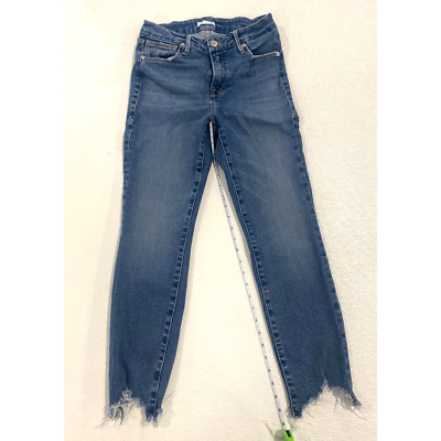 Good American Good Legs High Waist Chew Hem Ankle Cigarette Jeans Sz 2 Sz 26