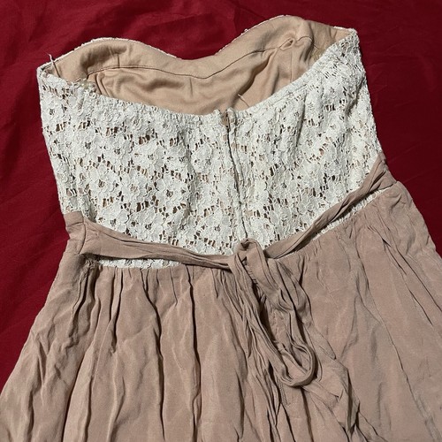 Have Girls Beige/Cream Lace Romper Shorts/Dress Size Large Lightweight Tie Back - Picture 5 of 8