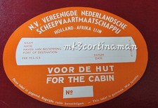 Vereenigde Nederlandsche Scheepvaartmaatschappij Vintage Luggage Label