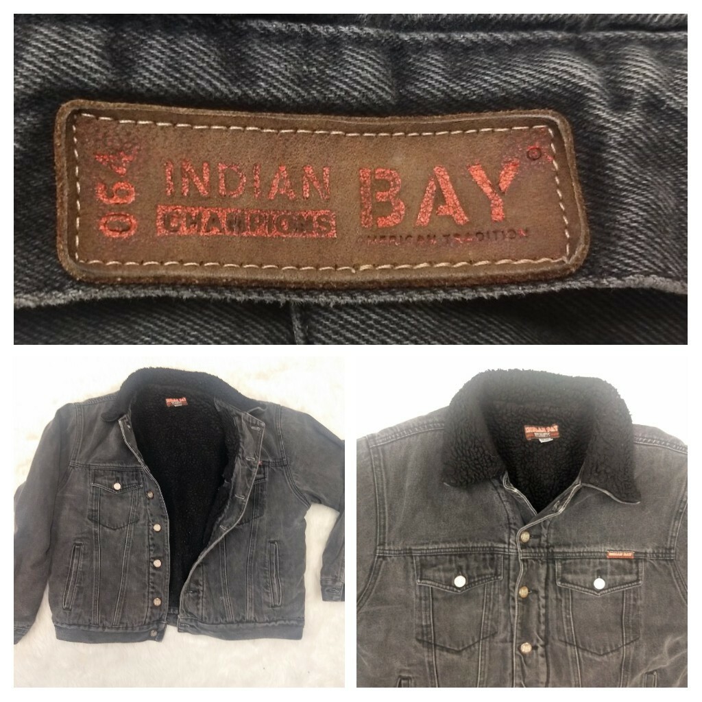 Vintage MEDIUM Men's Trucker Black Denim Heavy INSULATED Jacket