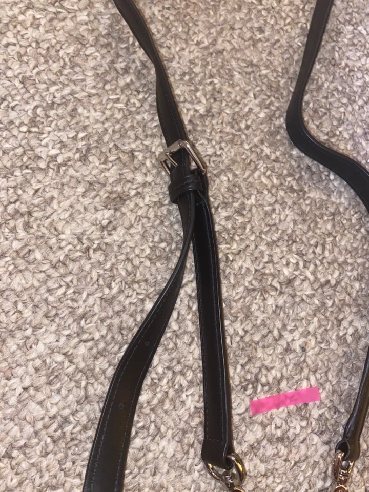 Tumi Correa de Hombro de Repuesto de Cuero Negro Ajustable Plateado Herrajes Foto 3 de 4