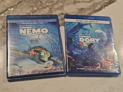 Finding Nemo AND Finding Dory (Blu-ray, DVD, Digital ) LOT! Both Brand New!