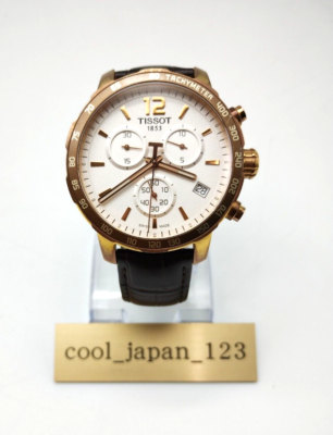 Tissot Quickster 42mm Steel Leather White Dial Quartz Watch From