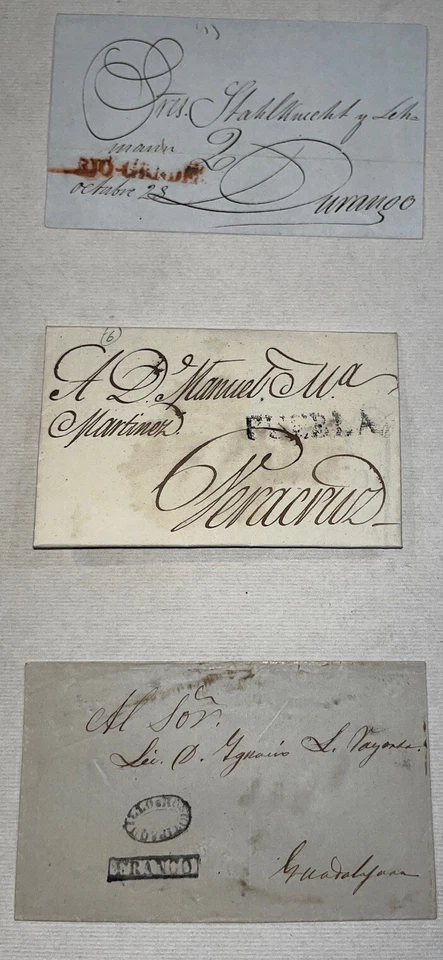 Mexico 12 Stampless Covers 1827 To 1856 Lagos Los Reyes San Dimas Rio Grande XF - Image 3 of 4