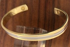 Two Tone Magnetic Bracelet Arthritis Pain Therapy Energy Cuff Bangle Jewelry