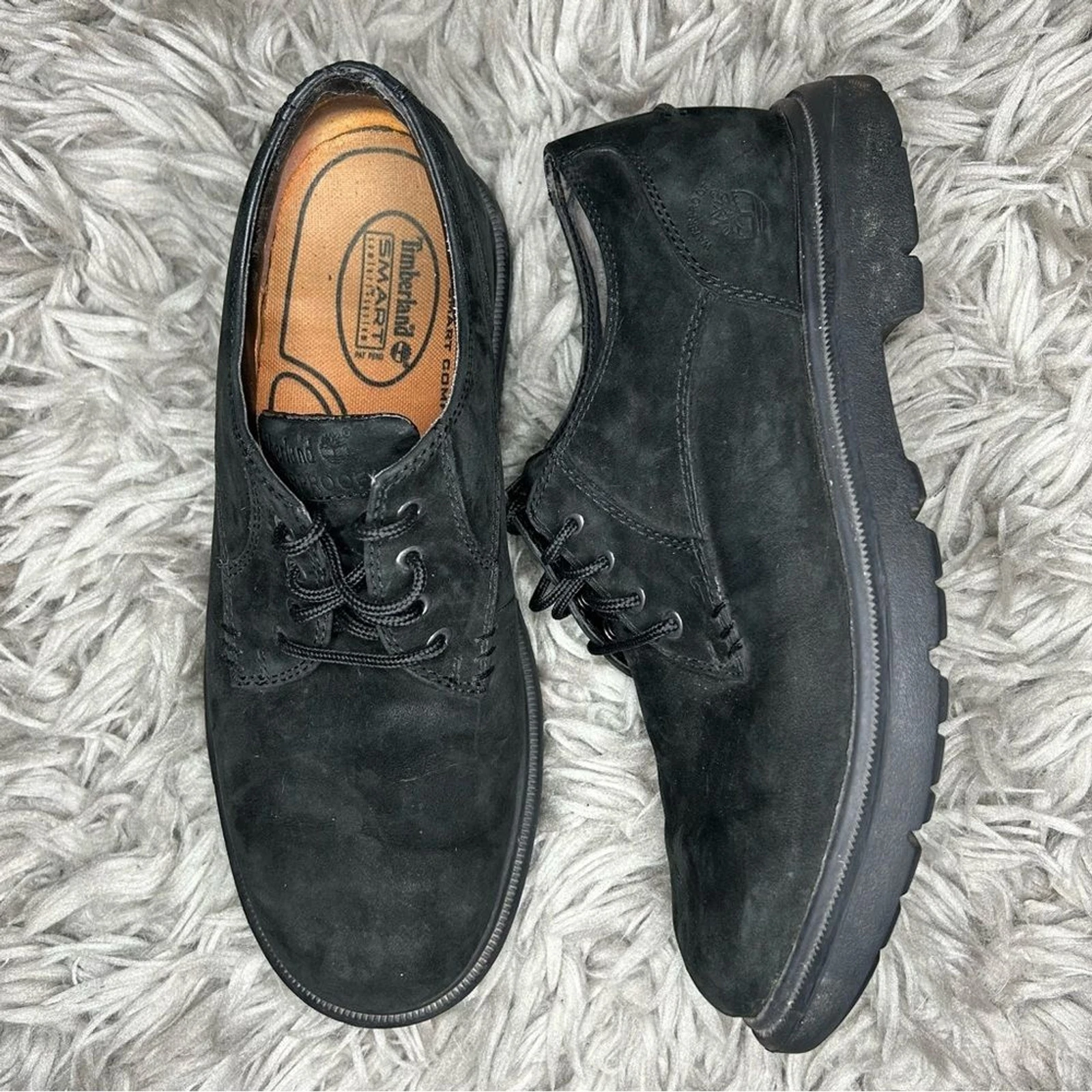 Timberland scarpa uomo oxfords nera scamosciata stringata impermeabile taglia 7 5