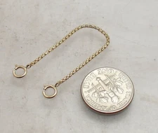 1.3mm Round Box Safety Chain with Double Clasp Lock REAL 14K Yellow Gold