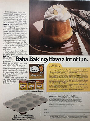 1974 Blue Bonnet Margarine PRINT AD Fleischmanns Yeast Bundt Cakes VTG 1970s