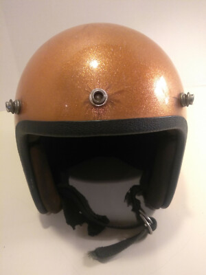 Vintage Gold Glitter Motorcycle Helmet Bike - Main Image
