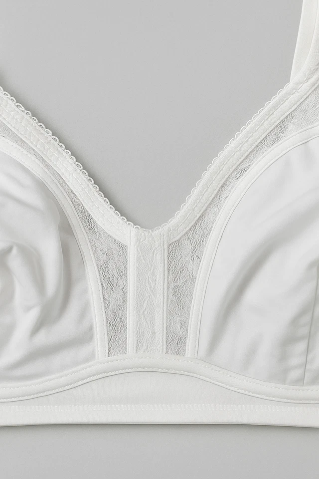 Triumph 008N Wireless Full Coverage Bra with Subtle Jacquard Detail Black/White - image 4 of 4