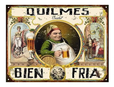 Cartel De Chapa Publicidad Cerveza Quilmes 20x28cm