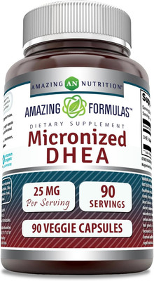Amazing Formulas Micronized DHEA 25Mg 90 Veggie Capsules Supplement | Non-Gmo | 