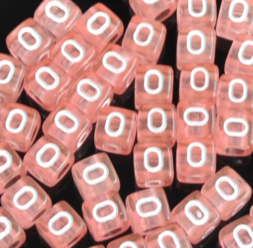 50pcs 6mm cube transparent pink vowel letters acrylic alphabets beads DIY Craft - Picture 5 of 6