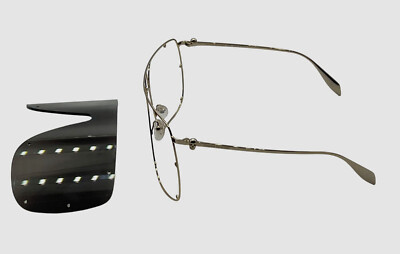 Alexander McQueen Women’s Sunglasses Gold Grey Shield AM0313S 001 NEW AUTHENTIC $454 Alexander McQueen AM0313S 001 Women main image 2