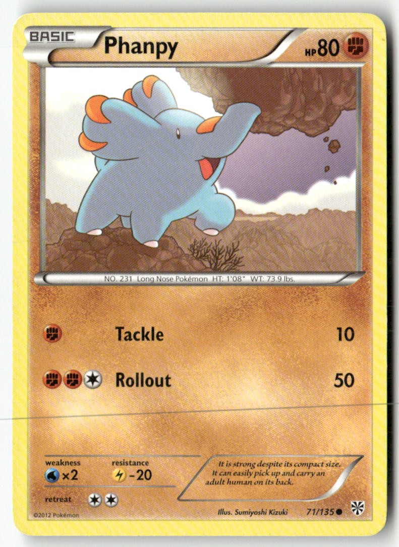 Phanpy 71/135 Common Plasma Storm Pokemon Moderately Played