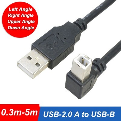 USB A auf USB B kabel Anschluss Kabel für Drucker Linker/Rechter Winkel 0.3m~5m
