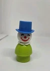 Vintage Fisher Price little people lime green Circus clown blue hat